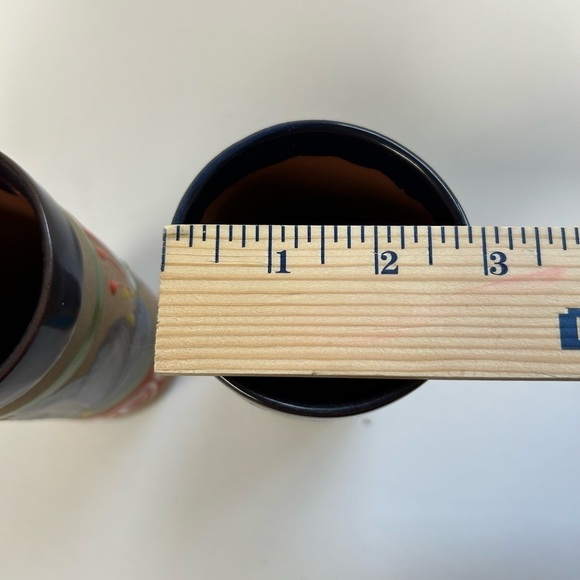 Mexican Terracotta Pottery Vase Talavera Style Hand Painted Colorful Floral/ 2 - Picture 5 of 7